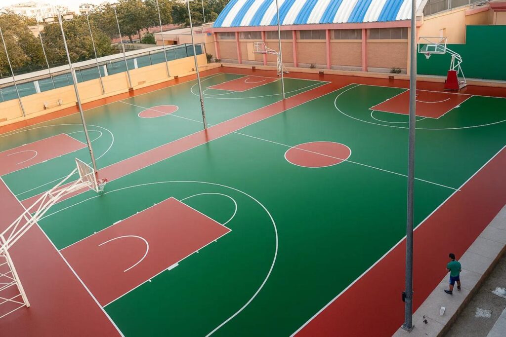 تجهيز ارضيات ملاعب رياضية متكاملة