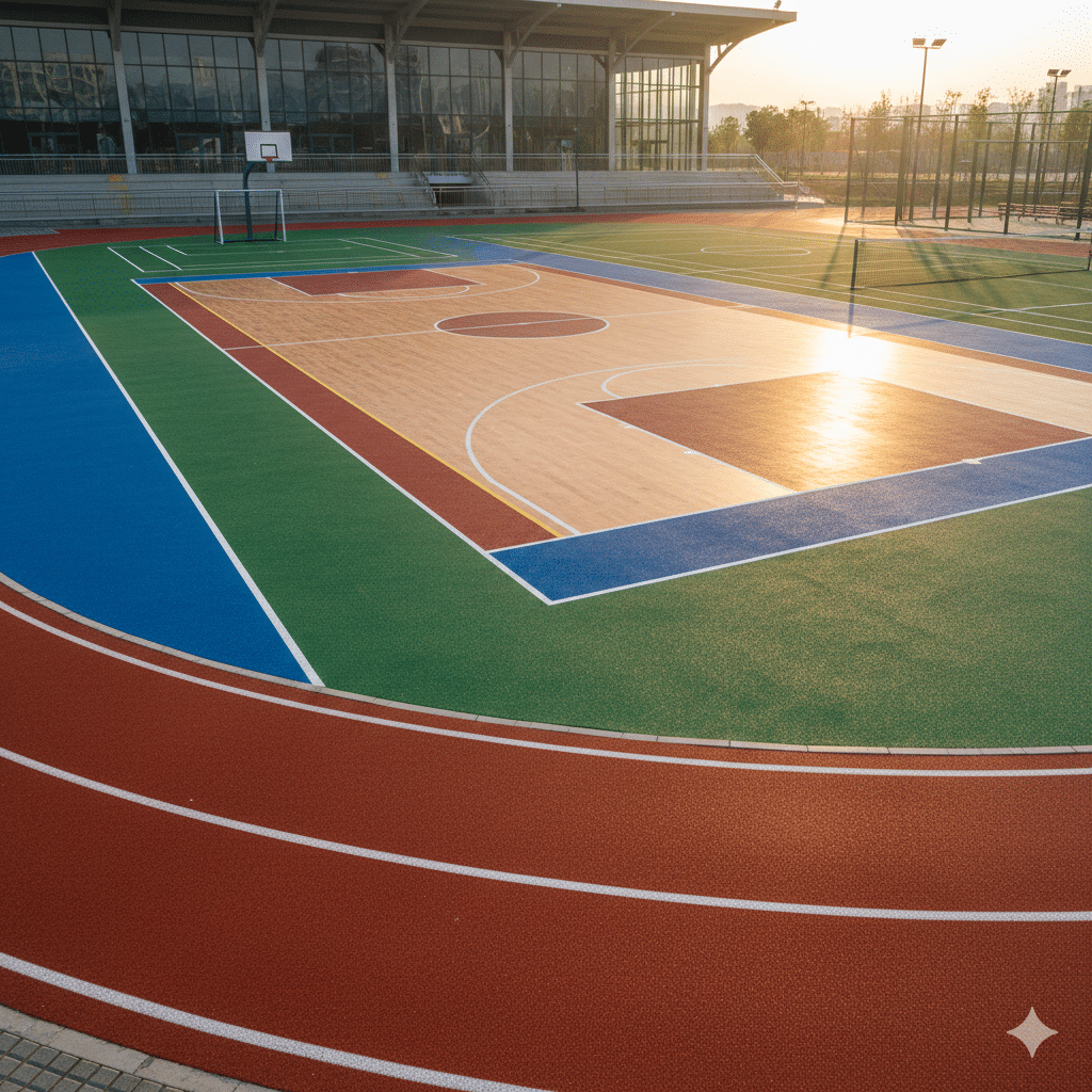 تجهيز ارضيات ملاعب رياضية متكاملة