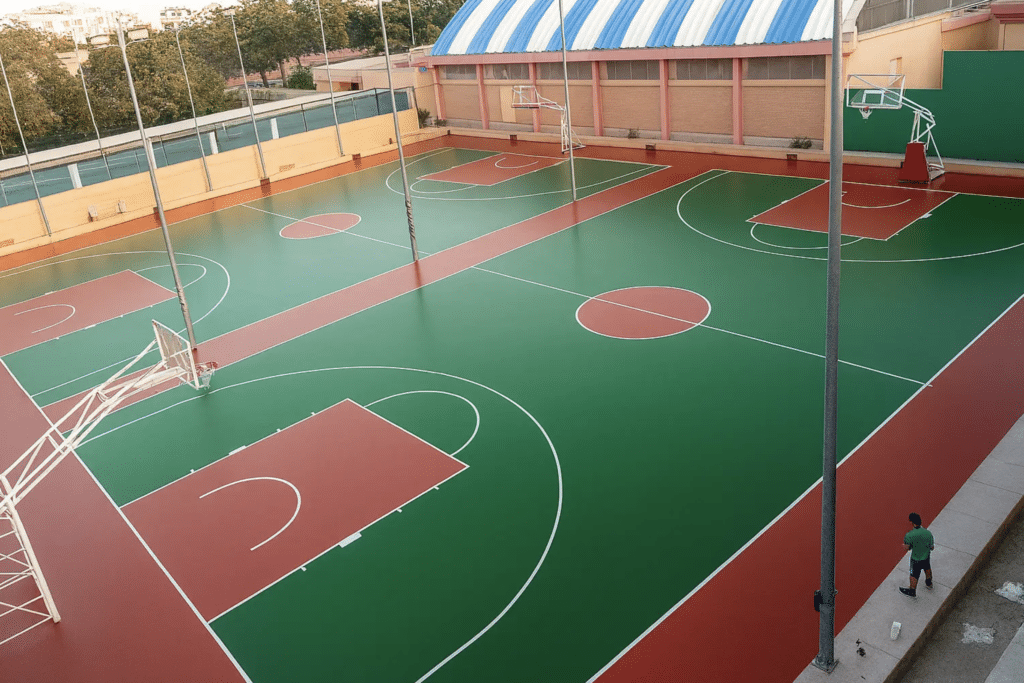 تجهيز ارضيات ملاعب رياضية متكاملة