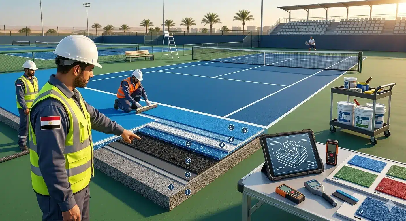 المواصفات الفنية للملاعب الأكريليك